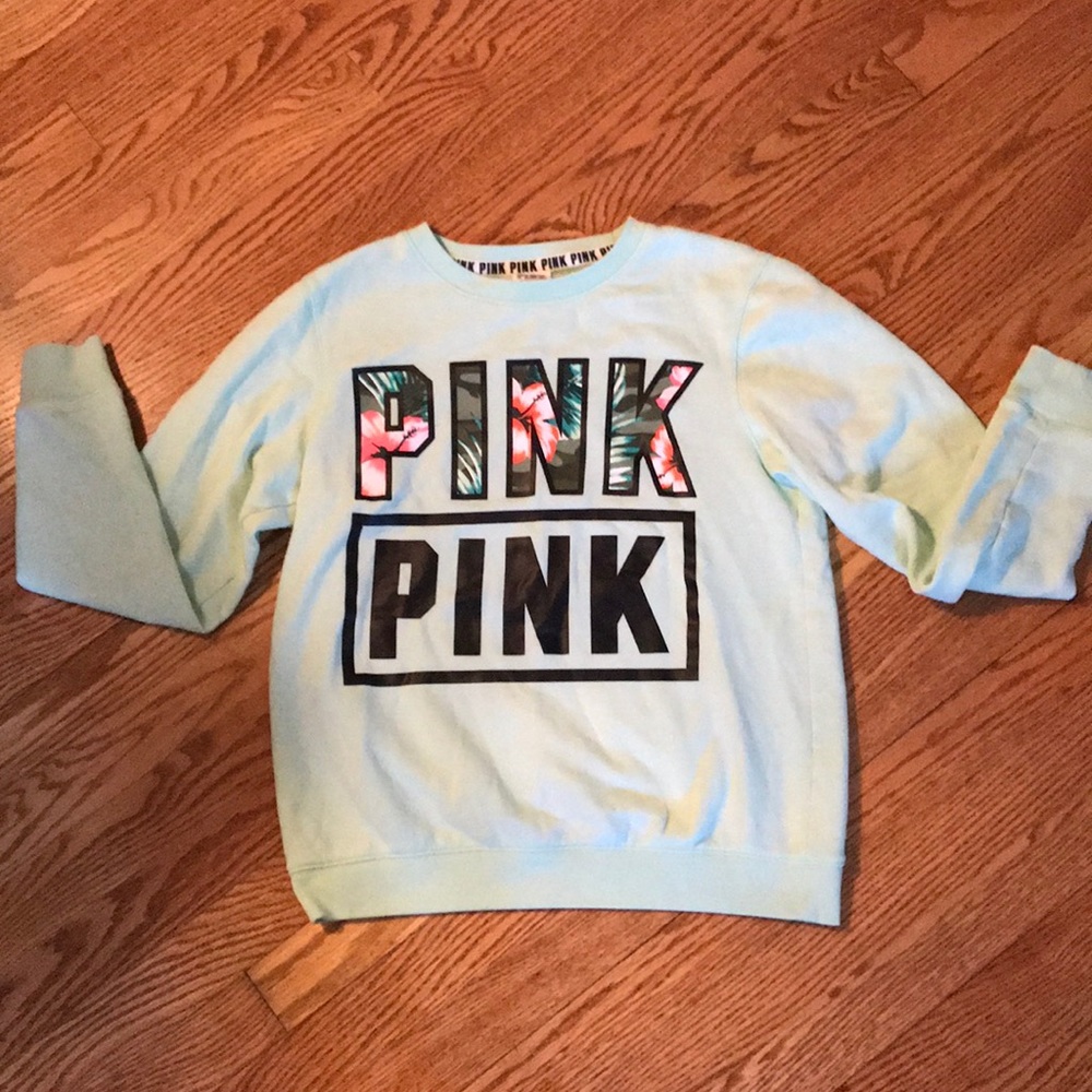 Mint green PINK sweatshirt